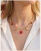 Fruit Necklace for Women, Adjustable Paperclip Chain, Y2K Cute Strawberry Apple Cherry Enamel Charm Pendant Jewelry Gift