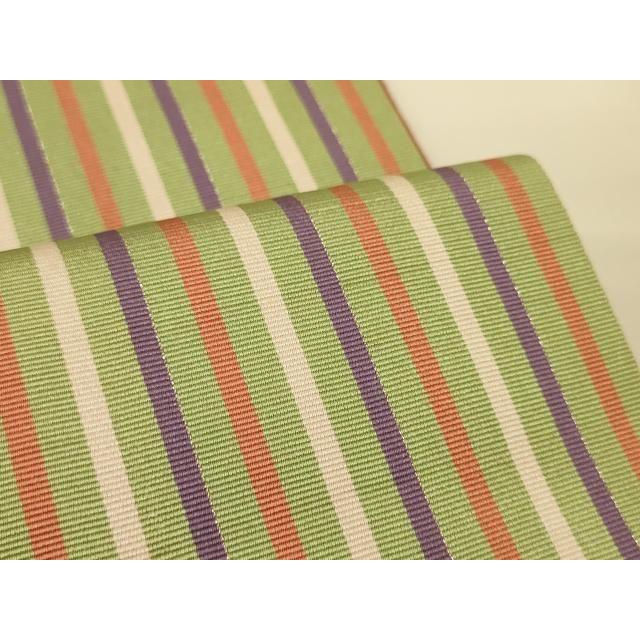 Used Heiwaya Kimono - Authentic Chikuzen Hakataori, double-sided, half-width obi, stripesvariable lattice, pure silk, masterpiece CABK6279ak