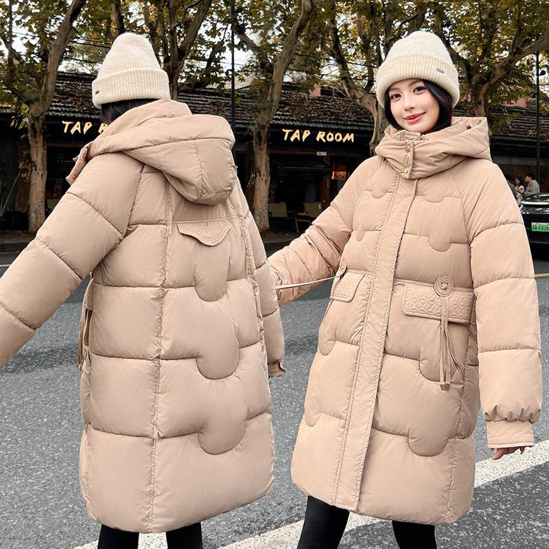 Winter New Hooded Korean Mid-length Thickened Loose Plus-size Down Cotton Jacket Cotton Jacket Women's Cotton Jacket