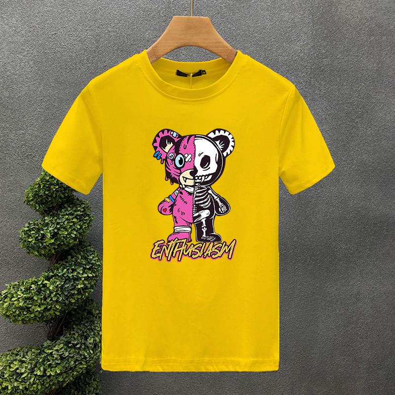 Luxury Brand Robot Bear 100% Cotton High Quality Print Couple Tees Summer Harajuku For Men/Women Short Sleeve T-shirt Asian Size