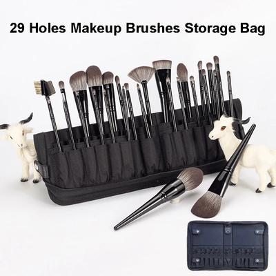 29 Holes Makeup Brushes Storage Bag Stand Cosmetic Tools Bag Foldable Makeup Brush Organizer Artist Makeup Tools Storage Case
