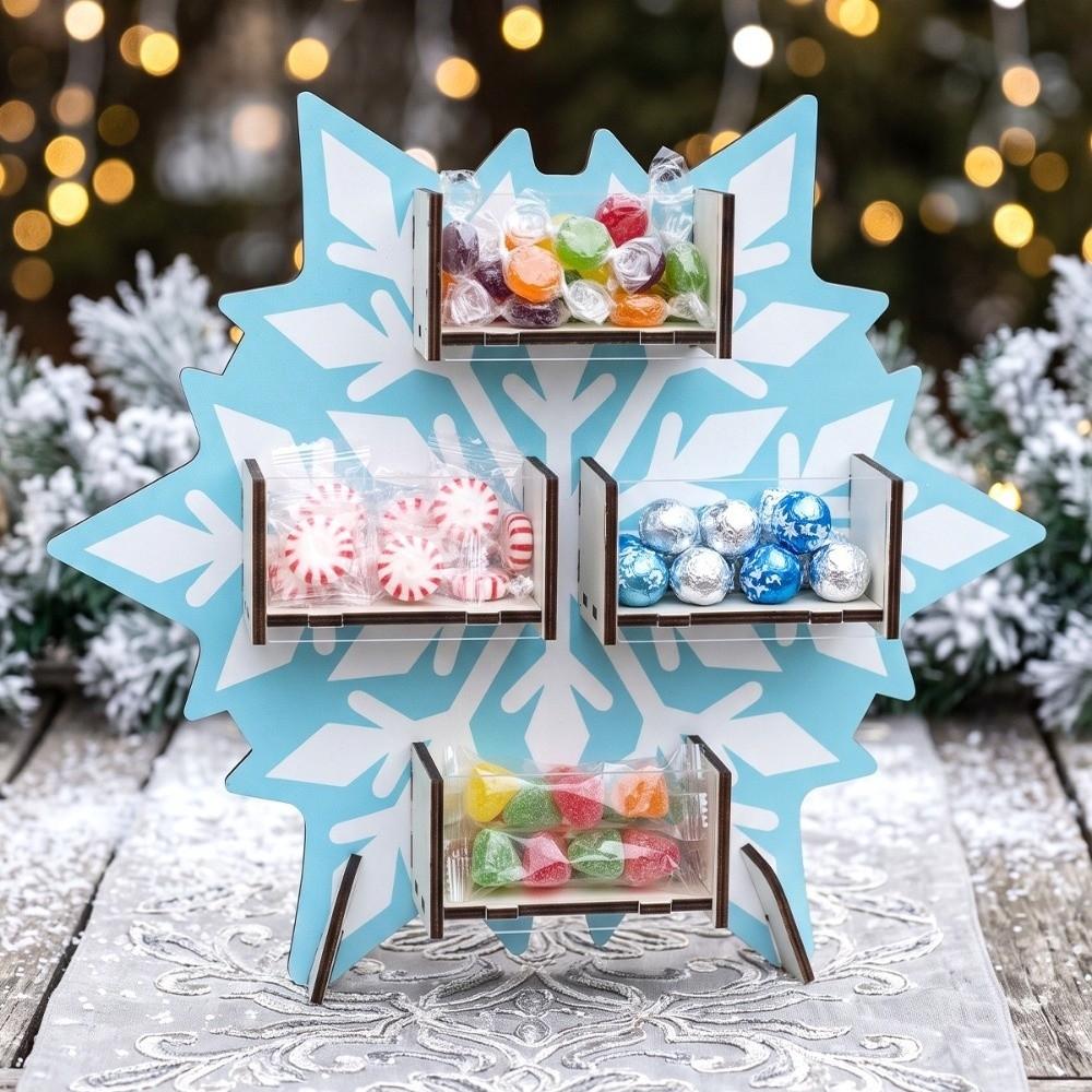 Santa Claus Storage Rack Xmas Tree Dim Sum Display Tray Festival Desktop Ornament Christmas Party