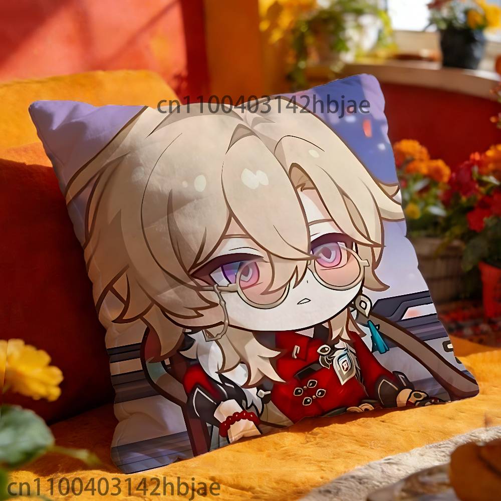Aventurine HSR Pillow Case Print Polyester Fiber 40X40 cm Home Sofa Throw Cushion Cover Decoration