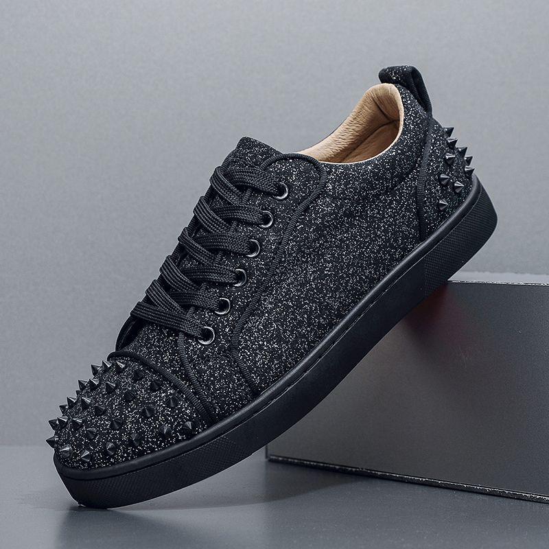 

Осенние мужские модные повседневные туфли с заклепками - Энергичные зеленые кеды на доске 39