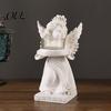 Gift Angel Candle Holder Little Holder, Resin Decorative Guardian Tea Light Shadow Effect Retro Cherub Sculpture for Home Church Wedding Decor Vintage