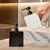 Modern Wave Stripe Ceramic Lotion Bottle Hotel Bathroom Shampoo Shower Gel Dispensing Bottle Square Press Soap Dispenser Bottle