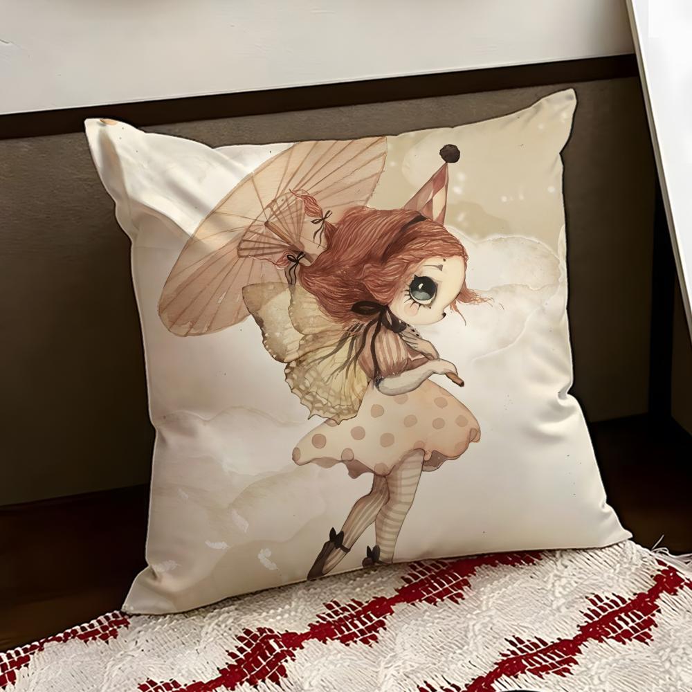 MMrs MMighetto Print Cushion Cover Reversible Soft Durable Pillow Cover Home  Car MultiScene Use for Daily Comfort