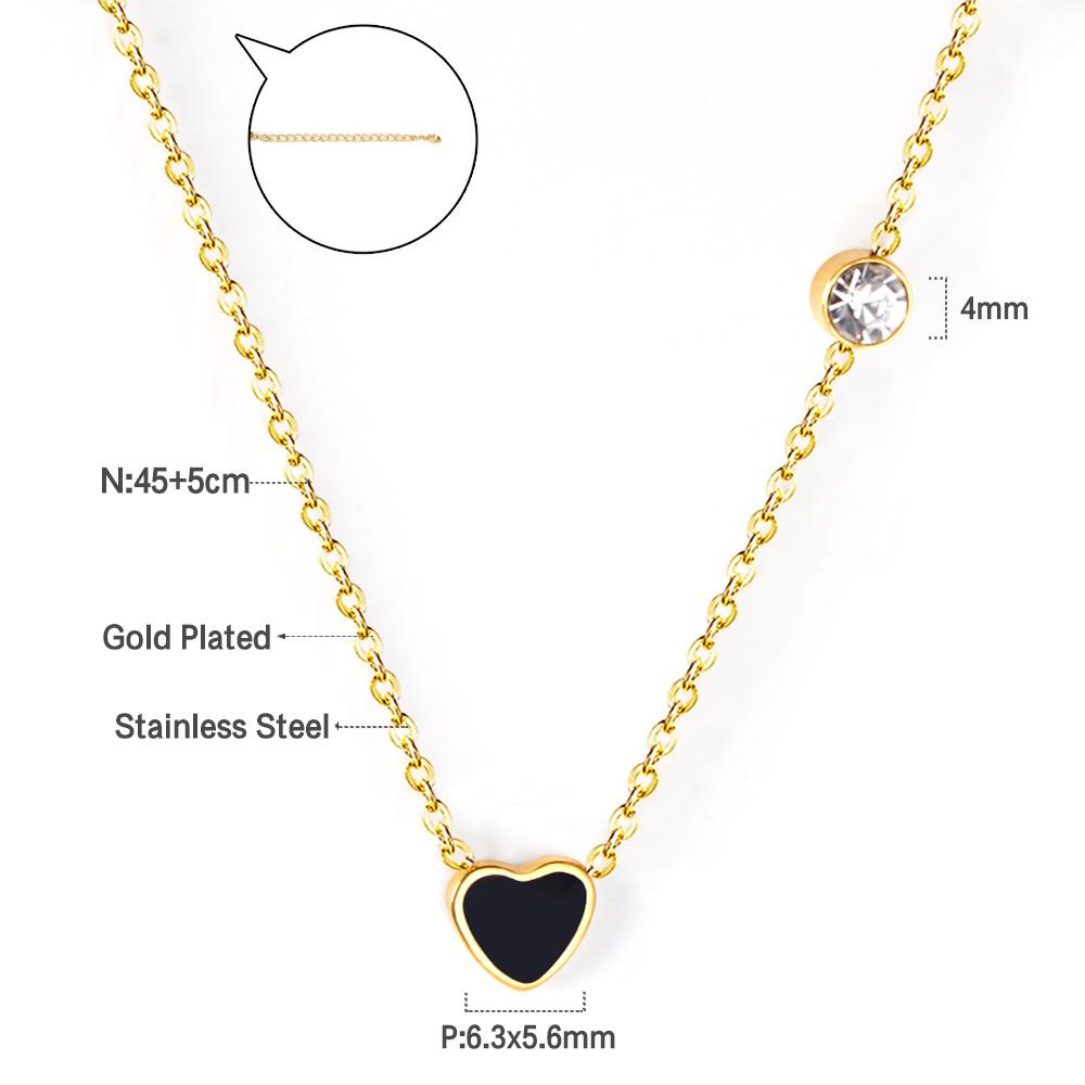 LUXUKISSKIDS Red Heart Pendant With Crystal Stainless Steel Chain Necklace For Girls Fashion Party Jewellry Accessories 2025 Hot