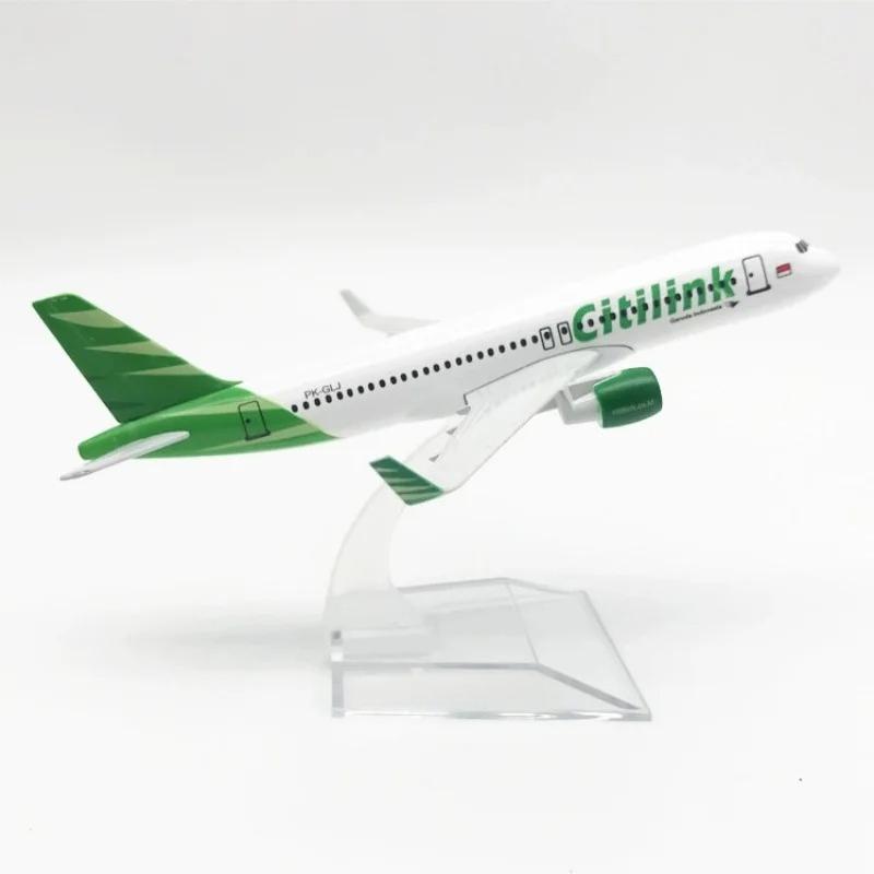 Display Boutique Decoration 16CM Indonesia Citilink Airways A320 Airplane Model Diecast Metal 1/400 Scale Planes Toy for Childre