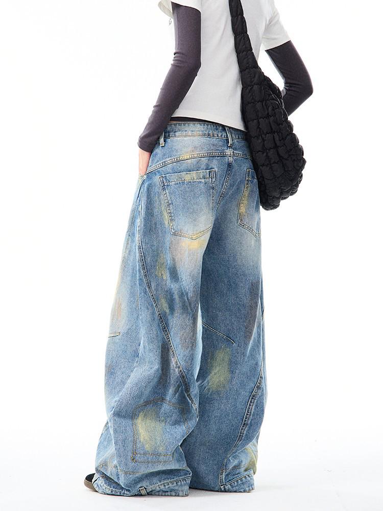 Unisexové vintage džíny Wasteland Scimitar: Volné, Rovné nohavice, Roztrhané Široké nohavice