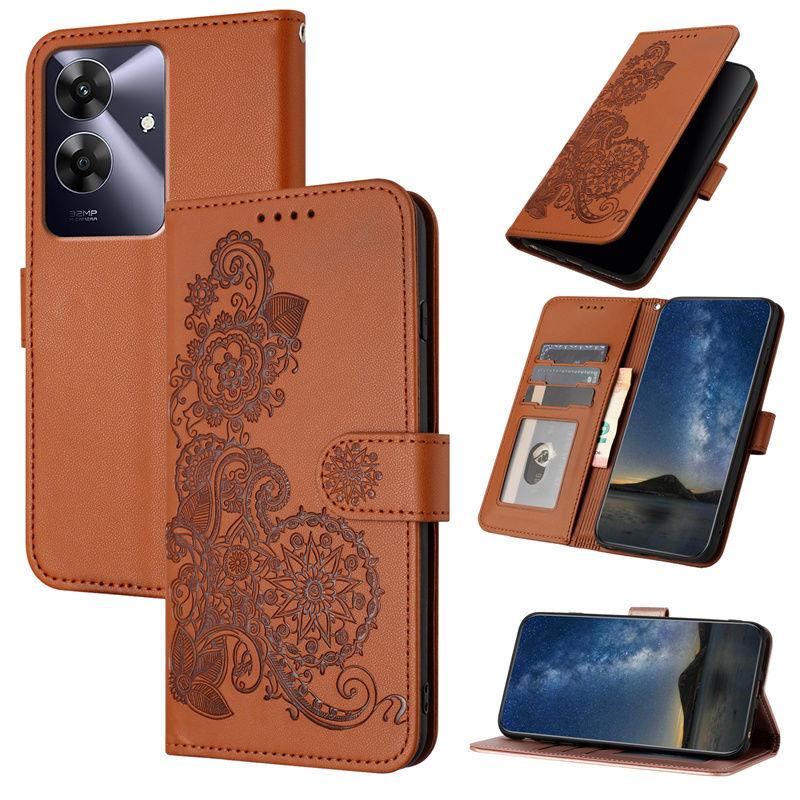 Realme Note 60 Mobile Phone Case Note60 Flip Leather Case Business Retro Anti-drop Protective Leather Case