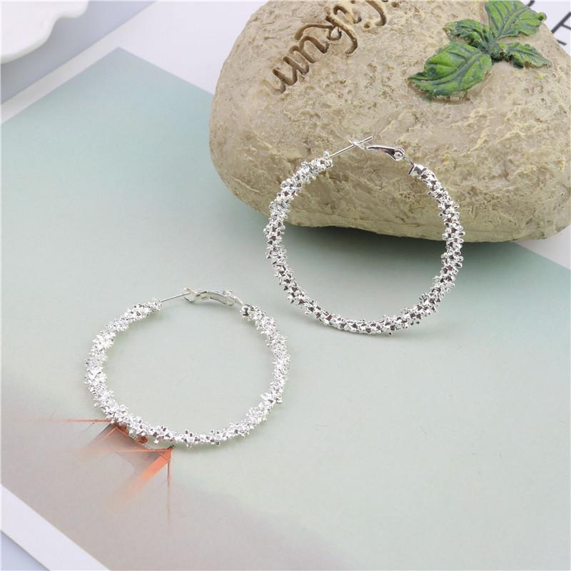 Trendy Irregular Geometric Large Circle Earrings - European & American Style