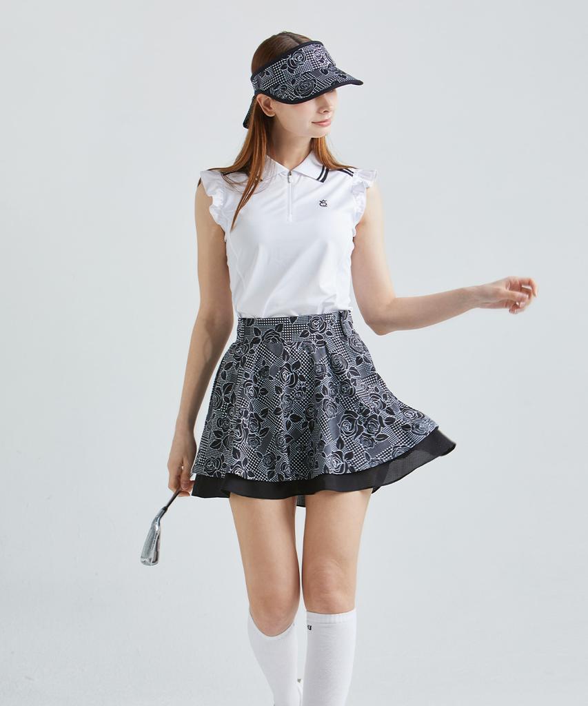 CHUCUCHU Rosé Double Flare Skirt (Black) Cbfss-Sk005W