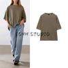 MD Summer New Arrival Women's Clothing Casual Loose Linen Blended Loose Round Neck Short Sleeve Knitwear 5610648