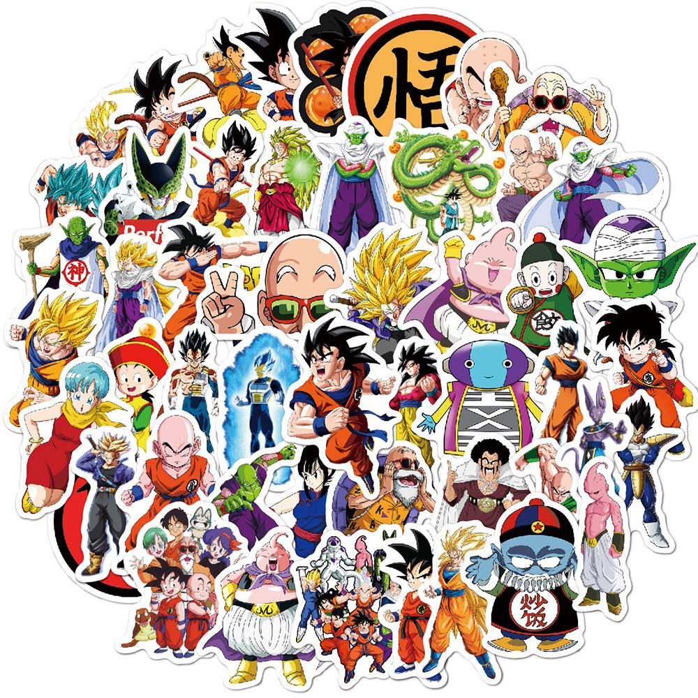 10/30/50pcs Classic Anime Dragon Ball Waterproof Stickers Cartoon Son Goku Decals Toys Decorative Car Laptop Vinyl Sticker Packs