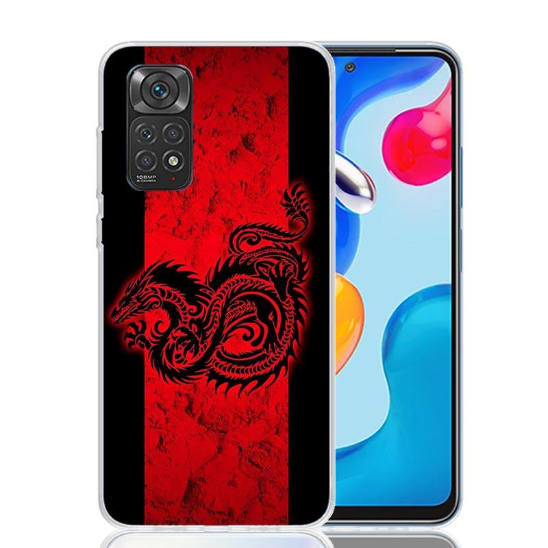 Japanese Dark Dragon Tattoo Phone Case For Xiaomi Redmi Note 15 14 13 12S 12 Pro Plus 11S 11E 11 11T 10S 10 Art Soft Pattern Cov