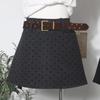 Polka Dot High-Waist Wool-Blend A-Line Mini Skirt for Women