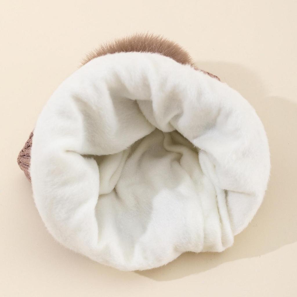 Cartoon Dog Plush Knit Hat & Scarf Set - Fleece-Lined with Warm Ear Protection and Pom Pom