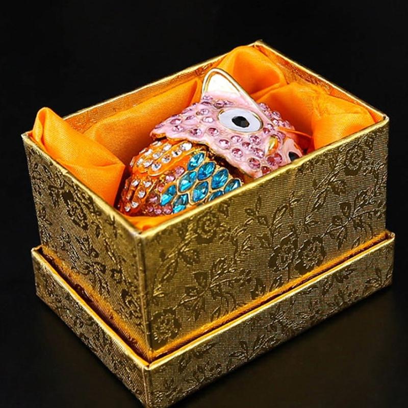 Owl Designs Jewelry Organizers Metal Crafted Decorative Storage Case for Rings Bracelets