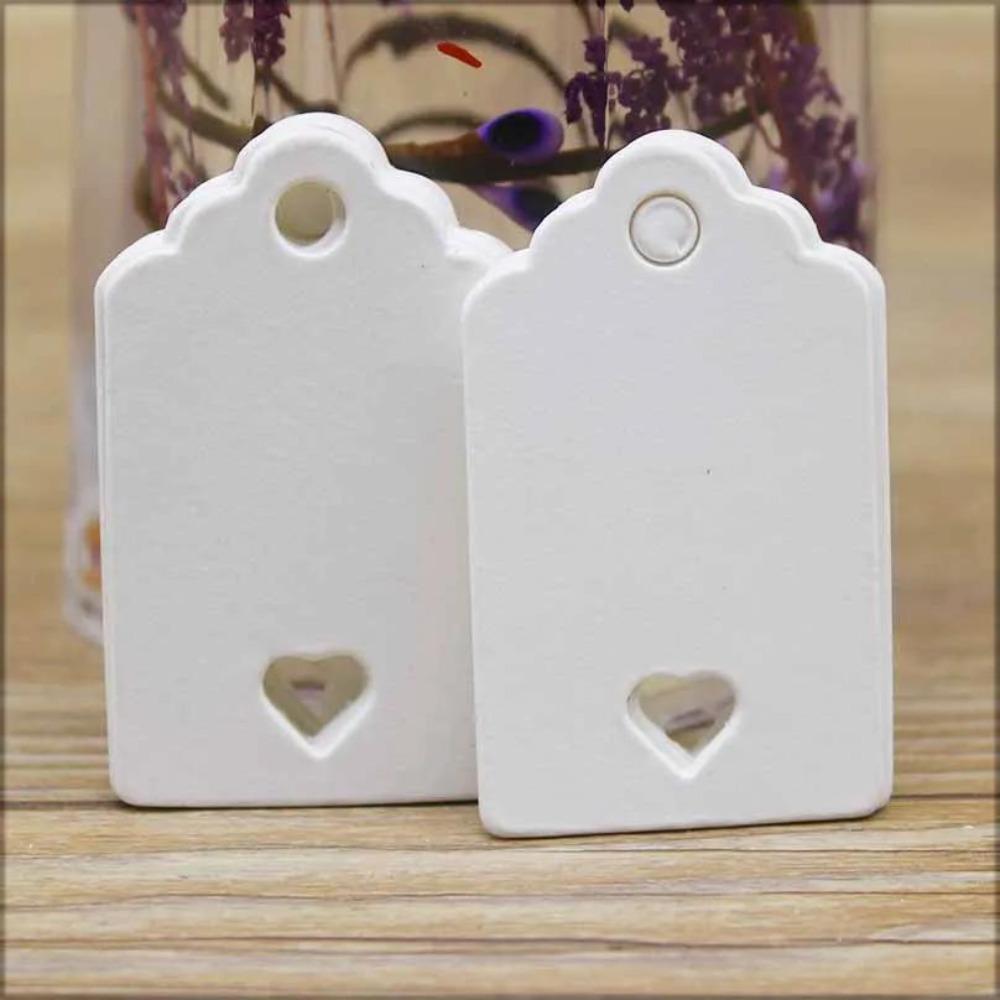 100 ks Kraftových papírových visaček Ručně vyrobeno s láskou Závěsné visačky Oděvní visačky na Cukroví/Dárek/Sušenky Výstavní Balicí Štítek Karta