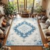 RAKKS Luxury Bohemian Crystal Area Rug,Washable,Anti-Slip,Modern Floral Print for Living Room,Bedroom Home Decor Large Carpet
