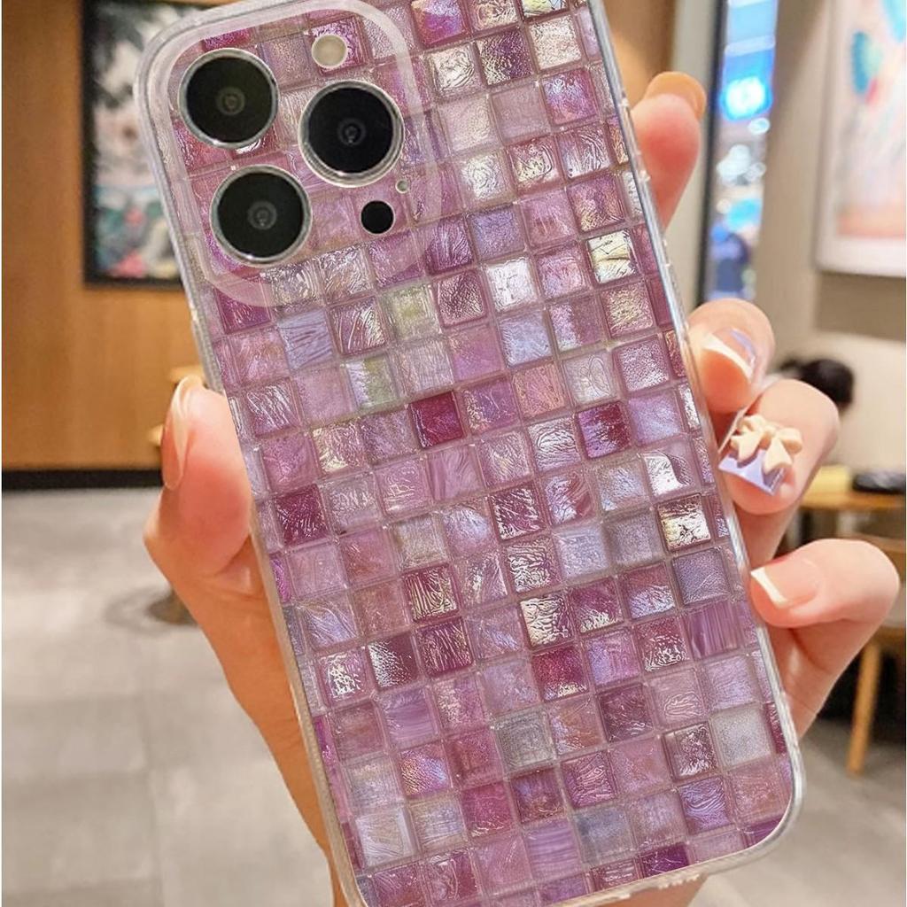 Rhinestone Grid Transparent Anti-drop Case for iPhone 14/15/16/17 Promax