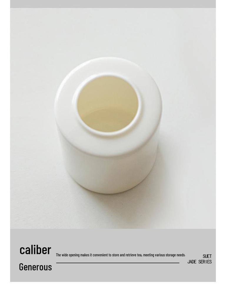 Moisture-Proof Jade White Porcelain Tea Caddy - High-Grade Sealed Ceramic Storage Jar with Custom Logo
