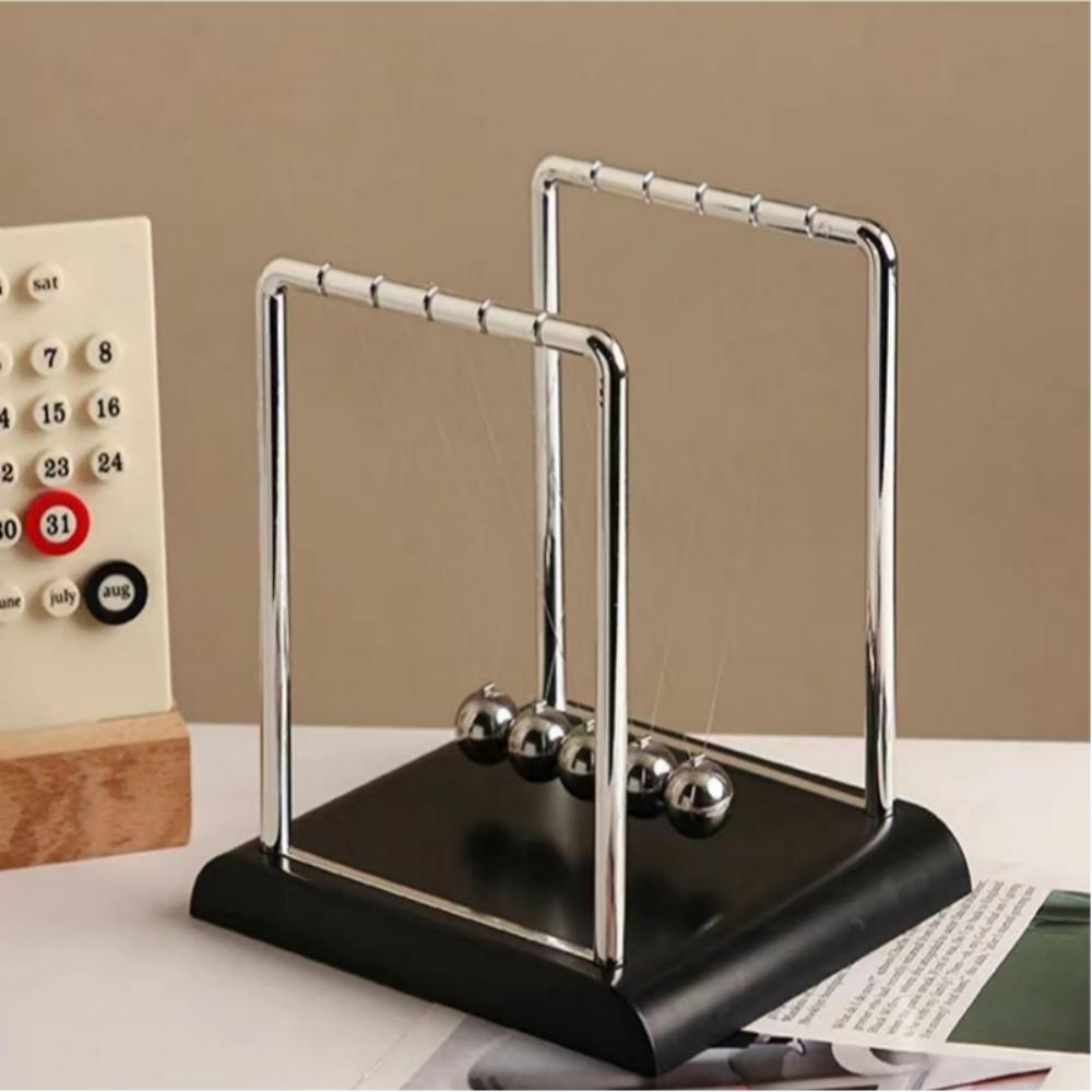 Balanza de cuna de Newton, bola de acero, material didáctico, péndulo de ciencia física, juguetes de escritorio, regalos para aliviar el estrés, decoración del hogar
