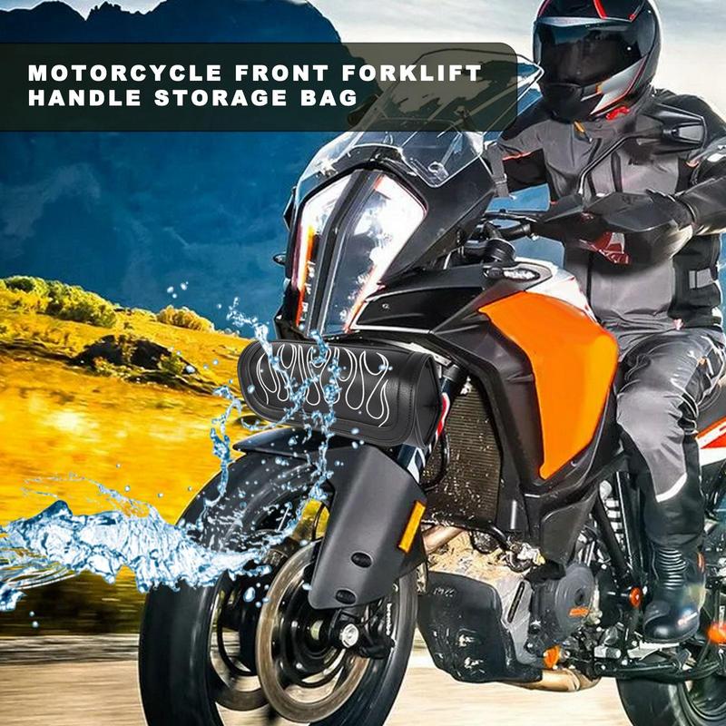 Motorcycle Saddlebags Tool Bag Retro Motorcycle Front Fork Handlebar Bag Tool Side Pack Saddlebags Black Handlebar Bag