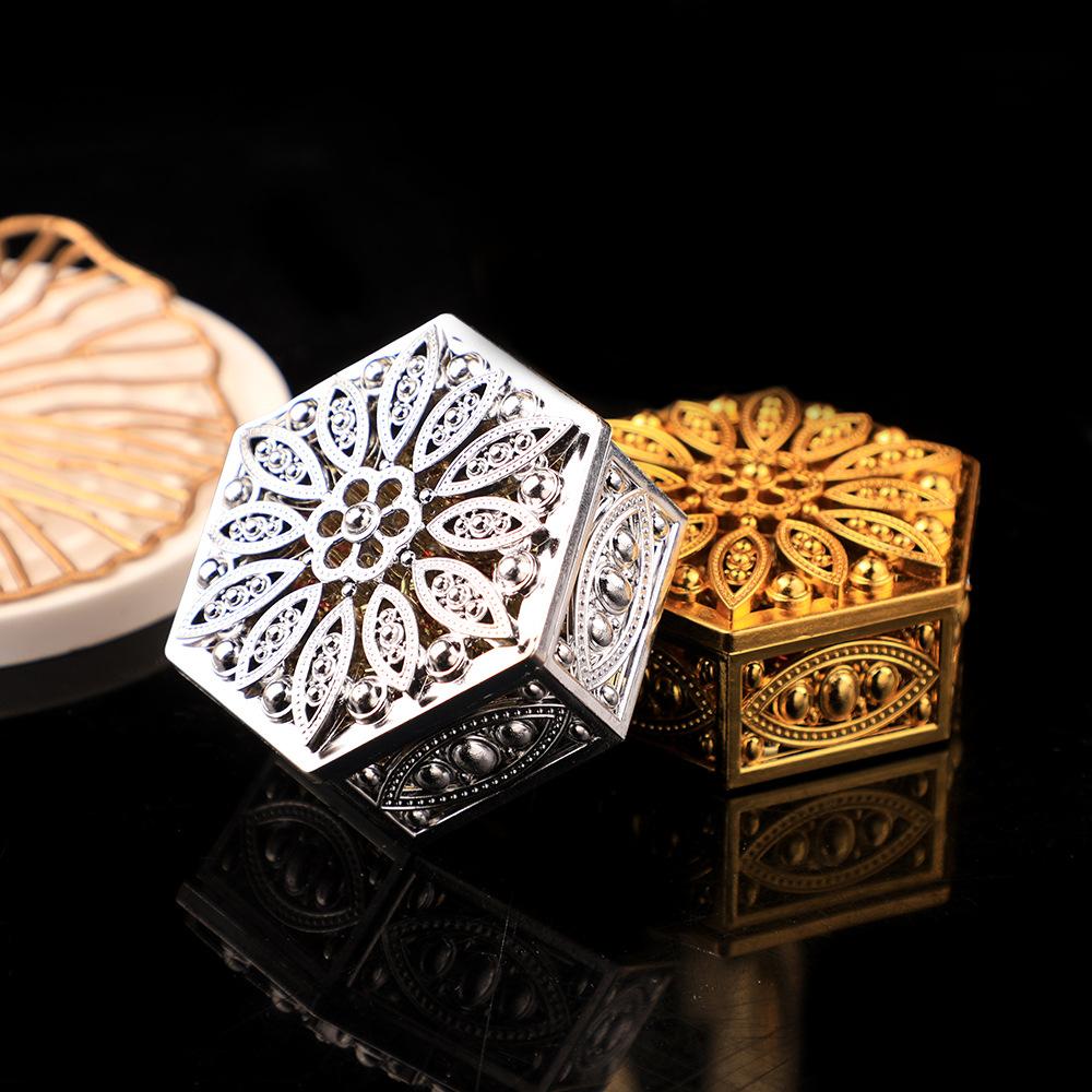 Golden Hexagonal Candy Box Wedding Storage Box Electroplated Wedding Candy Box Exquisite and Not Easily Deformed Party Gift Box