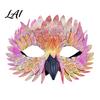 Unique Masque for Comic Exhibition Bird Masquerade Masque Iridescent Half Face Feather Halloween Cosplay Supplies Men Women with 3D Beak Costume