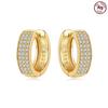 Large Double Circle Hoop Earrings with simple Style Rainbow earrings Zircon 925 Silver for Lady Gifts Fine Jewelry