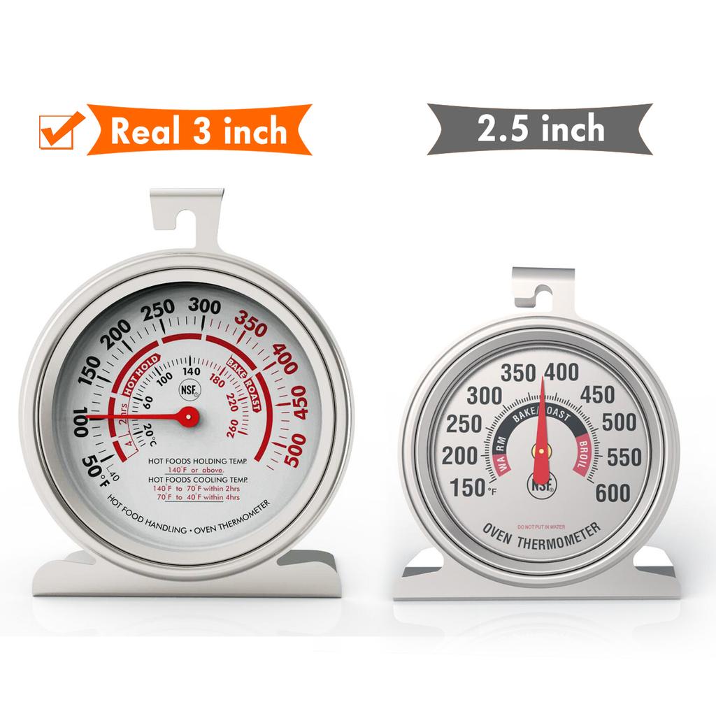Oven Thermometer BBQ Baking 3-Inch Dial Classic Series  Stainless Steel  Kitchen Thermometer