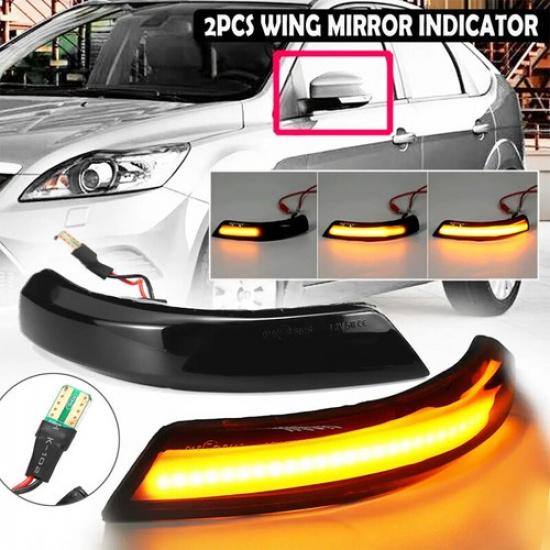 For 13~18 Ford Escape Focus LED Sequential Dynamic Side Mirror Turn Signal Light