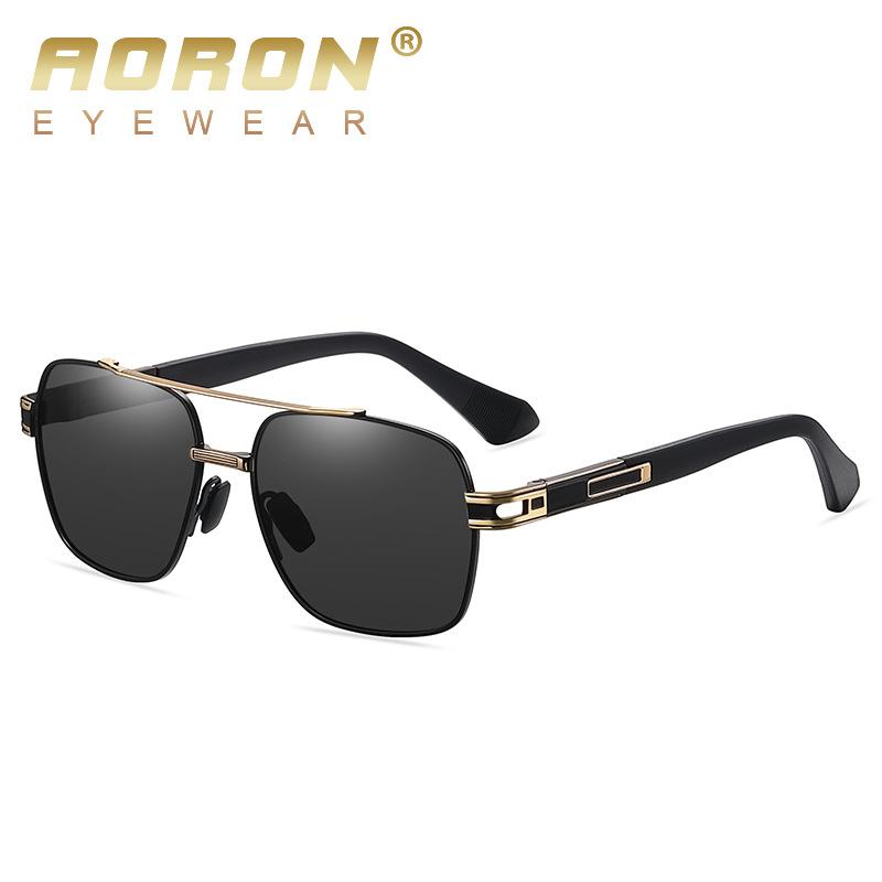 aoron Men's and Women's Fashion Polarized Sunglasses Retro Metal UV-proof Sunglasses
