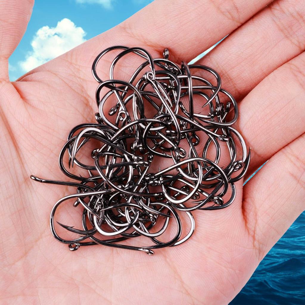 50pcs Small Barbed Fishing Hooks with Good Craftsmanship Superior Strength Sharp Hooks Suitable for Catfish Trout Bass