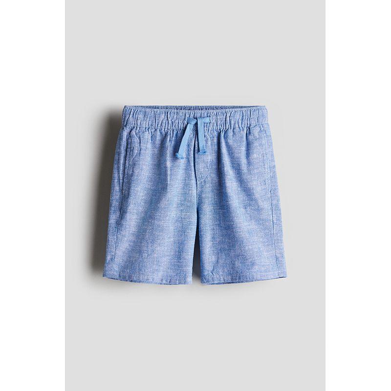 

HM Children s Clothing Boys Pants 2025 Autumn New Arrival Linen Blended Straight-leg Fashion Casual Shorts 1270437 Mixed Blue 120/53(5-6Y)