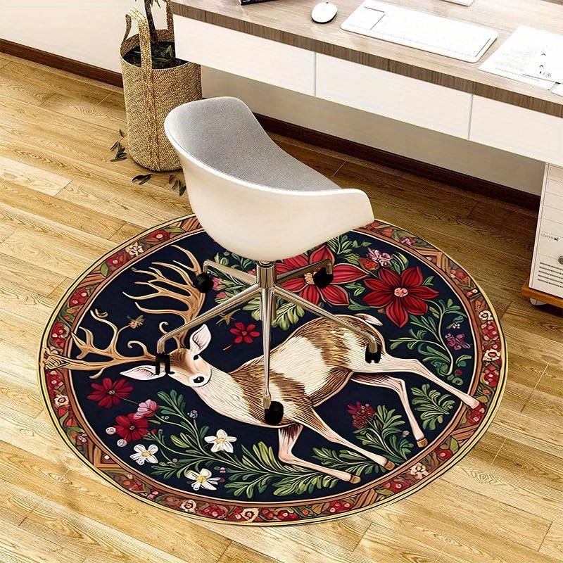 

1pc Multi Surface Chair Mats Floral Deer Mandala Perfect for Decorating Office Chairs, Living Rooms, Or Bedrooms.dt072 80cm by 80cm