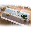 Tassel Cotton Linen Fabric Dust Proof Tablecloth Table Cover Tabletop Decoration(Brown 55*55in)