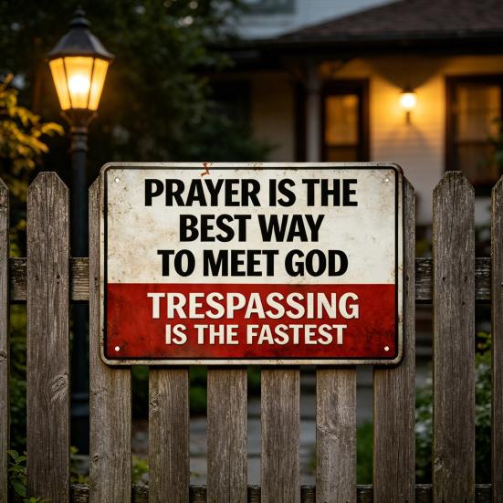 Prayer Is The Best Way To Meet God Sign Christian Religious Metal Plaque Rustic No Trespassing Warning Sign for Fence