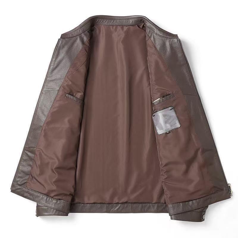 JINLUN Single Rider Leather Genuine Cowhide Leather Genuine Leather Outerwear Men's Jacket, Jacket, Outerwear, Blouson, Jacket, Fall/Winter (JP,