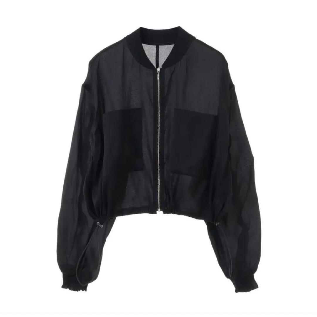 Earth Music Ecology Sheer Shirt Blouson Black Black Size F
