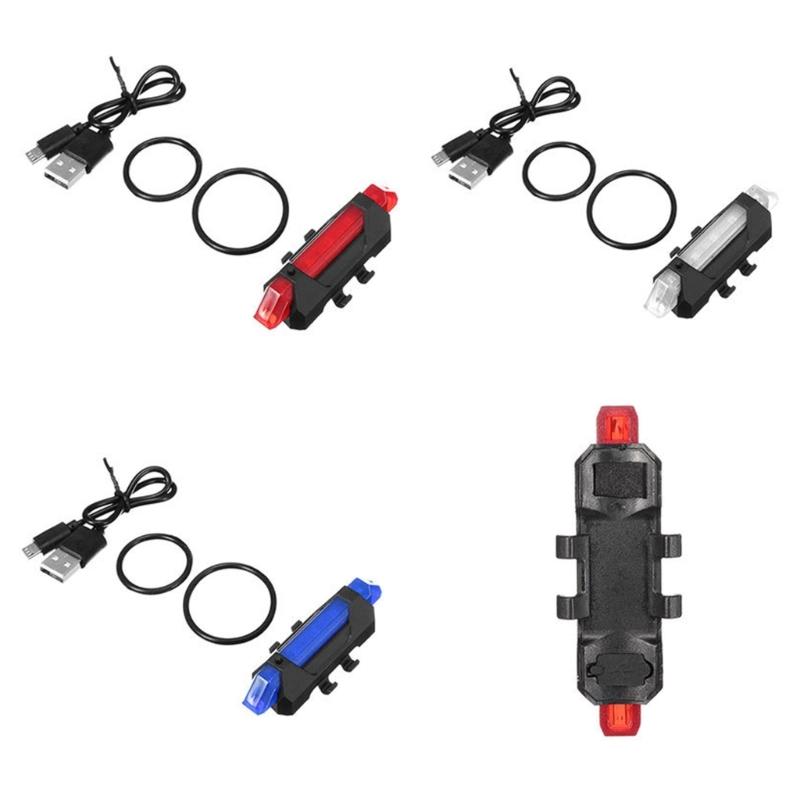 USB Rechargeable Bike Light Set Practical Bicycle-Front Headlight-and Back Taillight Easy to Install Cycling Accessories
