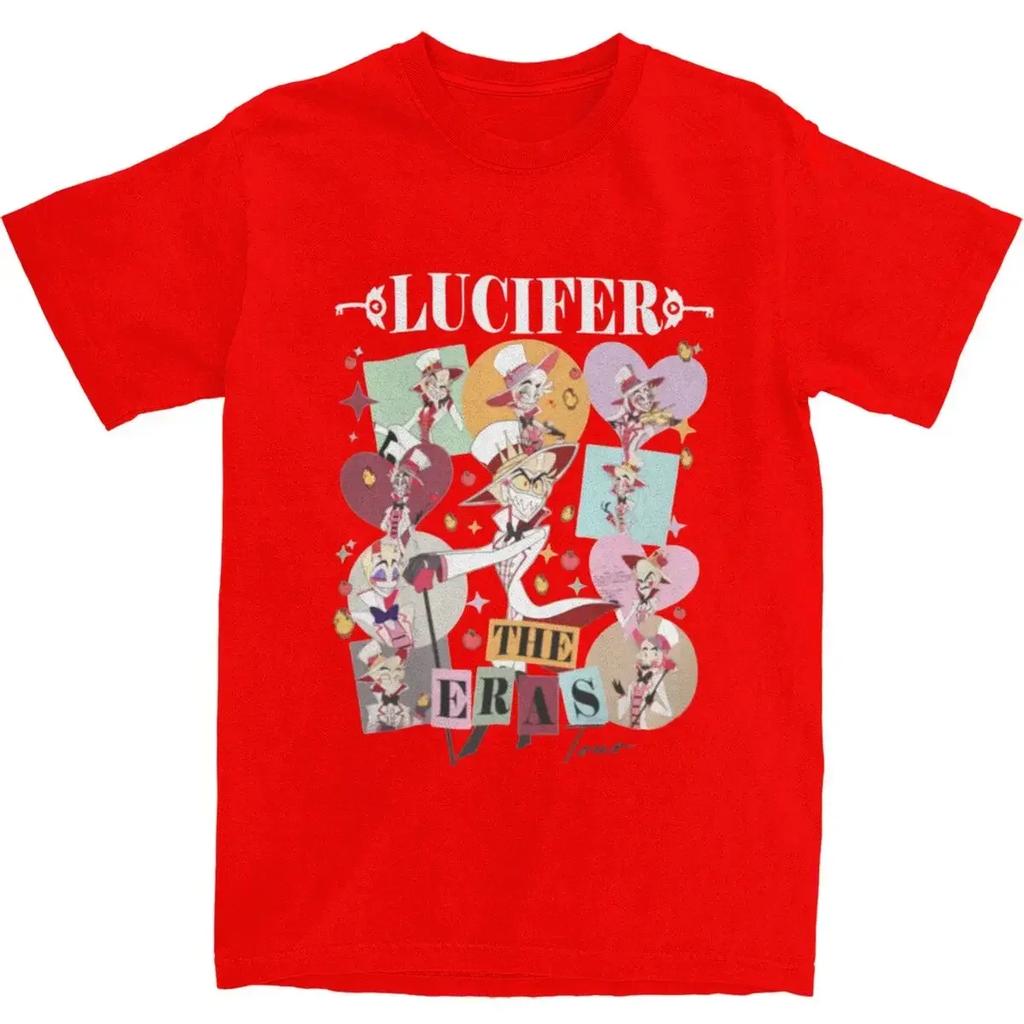 heavyweight Informal New Unisex Lucifer The Eras Tour Shirt Accessories Hazbins Hotels 100 Cotton Clothing Streetwear TeePrinted