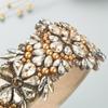 Damen Haarband Vintage Kristall Blume Barock Perle Street Shoot Breite Seite Kopfbedeckung