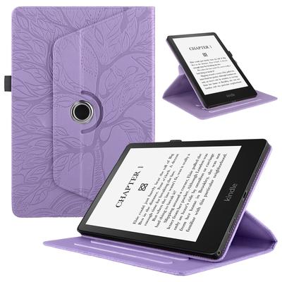 Para Amazon Kindle Paperwhite 7 12ª 2026 Funda de Cuero, Soporte Giratorio Árbol de la Vida