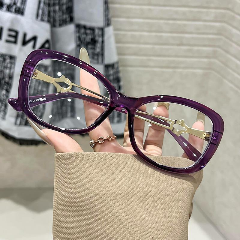 Anti-Blue Light Small Glasses Frame 100 With Female Degree Sweet And Cool Glasses Myopia Face Can Be Leopard Print Plain Glasses