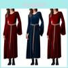 Evropské středověké královské kostýmní šaty s rozšířenými rukávy pro cosplay a jevištní vystoupení