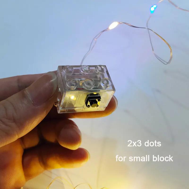 Luminous Block Brick with Lamp Line DIY Building Blocks Scene Lighting Decoration Compatible with Lego Bricks Toys for Children