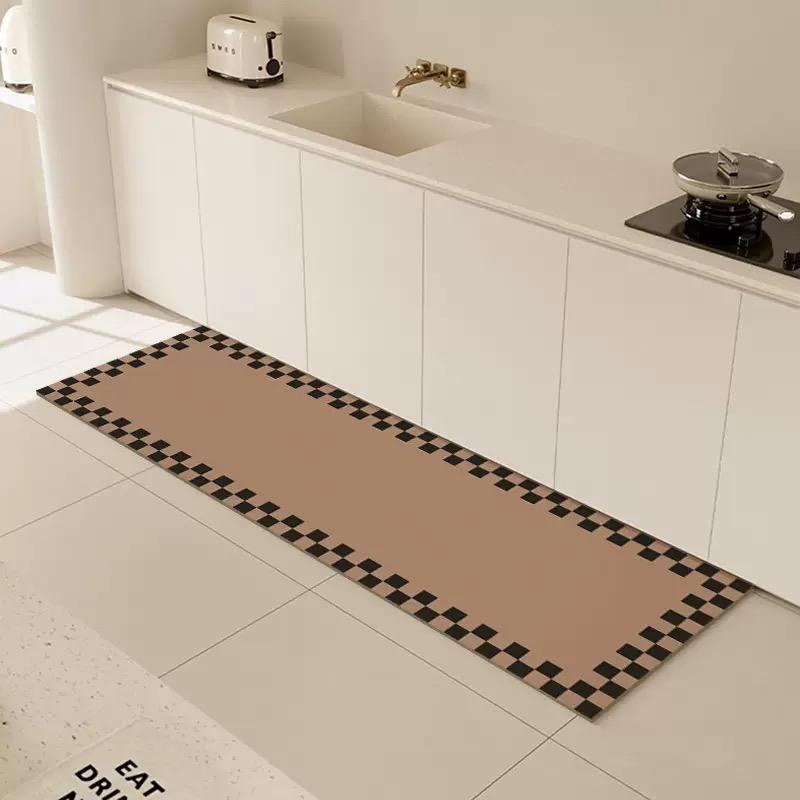 Simple Kitchen Carpet Water Absorbent Anti-Slip Long-Strip Bathroom Floor Mat Balcony Floor Mat Home Decoration